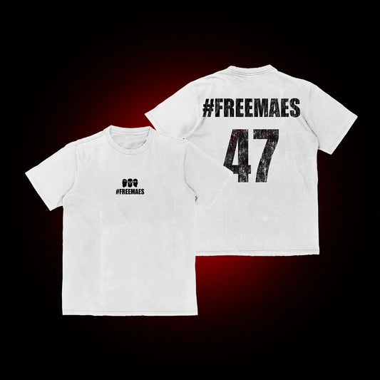 Tee-Shirt Blanc #FREEMAES - OMERTA STORE